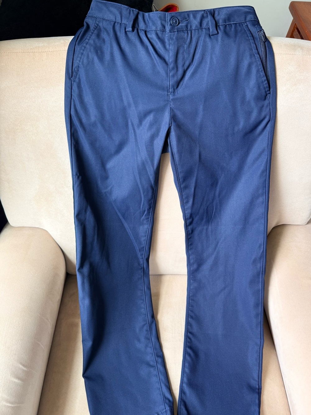 Land’s End Girls Iron Knee Active Performance Chino Pants School Uniform Navy
